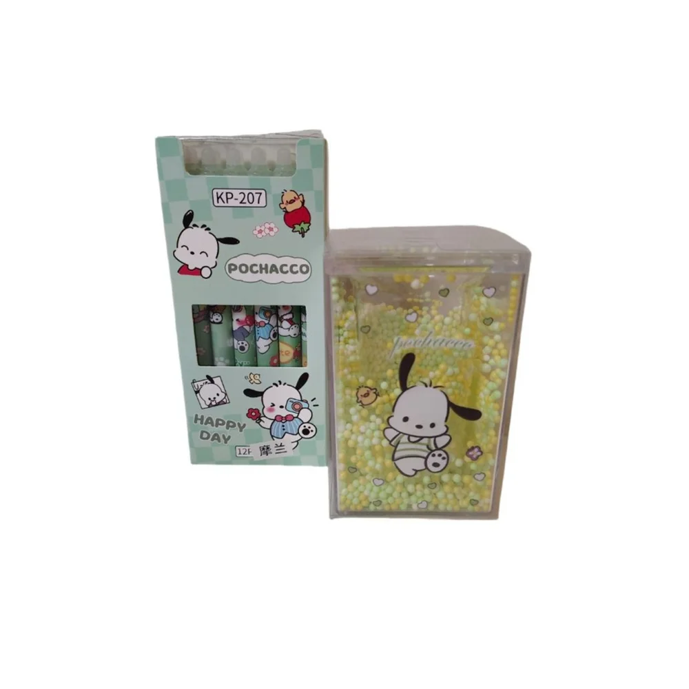 Pochacco Stationery Bundle NEW | Cute Kawaii Pen Set + Foam Bead Pen Holder